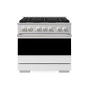 ZLINE 36-Inch 5.2 Cu. Ft. Marino Dual Fuel Range with 6 Burner Gas Cooktop and Electric Convection Oven in Stainless Steel with White Matte Door (MDR-WM-36)