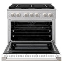 ZLINE 36-Inch 5.2 Cu. Ft. Marino Dual Fuel Range with 6 Burner Gas Cooktop and Electric Convection Oven in Stainless Steel with White Matte Door (MDR-WM-36)