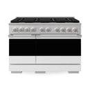 ZLINE 48-Inch 6.7 Cu. Ft. Marino Double Oven Dual Fuel Range with 8 Burner Gas Cooktop in Stainless Steel with White Matte Doors (MDR-WM-48)