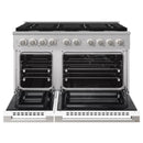 ZLINE 48-Inch 6.7 Cu. Ft. Marino Double Oven Dual Fuel Range with 8 Burner Gas Cooktop in Stainless Steel with White Matte Doors (MDR-WM-48)