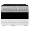 ZLINE 48-Inch 6.7 Cu. Ft. Marino Double Oven Dual Fuel Range with 8 Burner Gas Cooktop in Stainless Steel with White Matte Doors (MDR-WM-48)