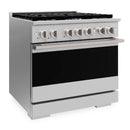 ZLINE 36-Inch 5.2 Cu. Ft. Marino Gas Range with Convection Gas Oven in Stainless Steel with 6 Brass Burners (MGR-BR-36)