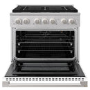 ZLINE 36-Inch 5.2 Cu. Ft. Marino Gas Range with 6 Burner Cooktop and Convection Gas Oven in Stainless Steel with White Matte Door (MGR-WM-36)