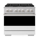 ZLINE 36-Inch 5.2 Cu. Ft. Marino Gas Range with 6 Burner Cooktop and Convection Gas Oven in Stainless Steel with White Matte Door (MGR-WM-36)