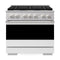 ZLINE 36-Inch 5.2 Cu. Ft. Marino Gas Range with 6 Burner Cooktop and Convection Gas Oven in Stainless Steel with White Matte Door (MGR-WM-36)