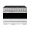 ZLINE 48-Inch 6.7 Cu. Ft. Marino Double Oven Gas Range with 8 Burner Cooktop in Stainless Steel with White Matte Doors (MGR-WM-48)