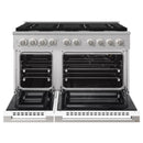 ZLINE 48-Inch 6.7 Cu. Ft. Marino Double Oven Gas Range with 8 Burner Cooktop in Stainless Steel with White Matte Doors (MGR-WM-48)