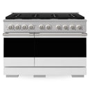 ZLINE 48-Inch 6.7 Cu. Ft. Marino Double Oven Gas Range with 8 Burner Cooktop in Stainless Steel with White Matte Doors (MGR-WM-48)