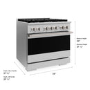 ZLINE 36-Inch 5.2 Cu. Ft. Marino Gas Range with 6 Burner Cooktop and Convection Gas Oven in Stainless Steel (MGR36)