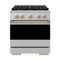 ZLINE Autograph Edition 30-Inch 4.2 Cu. Ft. Marino Gas Range with 4 Burner Cooktop and Convection Gas Oven in Stainless Steel and Champagne Bronze Accents (MGRZ-30-CB)