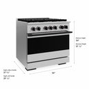 ZLINE Autograph Edition 36-Inch 5.2 Cu. Ft. Marino Gas Range with 6 Burner Cooktop and Convection Gas Oven in Stainless Steel and Matte Black Accents (MGRZ-36-MB)