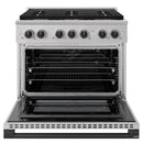 ZLINE Autograph Edition 36-Inch 5.2 Cu. Ft. Marino Gas Range with 6 Burner Cooktop and Convection Gas Oven in Stainless Steel and Matte Black Accents (MGRZ-36-MB)