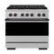 ZLINE Autograph Edition 36-Inch 5.2 Cu. Ft. Marino Gas Range with 6 Burner Cooktop and Convection Gas Oven in Stainless Steel and Matte Black Accents (MGRZ-36-MB)