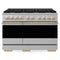 ZLINE Autograph Edition 48-Inch 6.7 Cu. Ft. Marino Double Oven Gas Range with 8 Burner Cooktop in Stainless Steel and Polished Gold Accents (MGRZ-48-G)