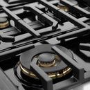 ZLINE Autograph Edition 48-Inch 6.7 Cu. Ft. Marino Double Oven Gas Range with 8 Burner Cooktop in Stainless Steel and Matte Black Accents (MGRZ-48-MB)