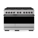 ZLINE Autograph Edition 48-Inch 6.7 Cu. Ft. Marino Double Oven Gas Range with 8 Burner Cooktop in Stainless Steel and Matte Black Accents (MGRZ-48-MB)