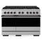 ZLINE Autograph Edition 48-Inch 6.7 Cu. Ft. Marino Double Oven Gas Range with 8 Burner Cooktop in Stainless Steel and Matte Black Accents (MGRZ-48-MB)