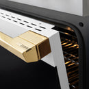 ZLINE Autograph Edition 36-Inch 5.2 Cu. Ft. Marino Gas Range with 6 Burner Cooktop and Convection Gas Oven in Stainless Steel with White Matte Door and Polished Gold Accents (MGRZ-WM-36-G)