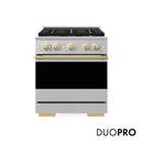 ZLINE Autograph Edition 30-Inch 4.2 Cu. Ft. Marino Gas Range with 4 Burner DuoPro Cooktop and Convection Gas Oven in Stainless Steel with Polished Gold Accents (PMGRZ-30-G)