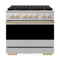 ZLINE Autograph Edition 36-Inch 5.2 Cu. Ft. Marino Gas Range with 6 Burner DuoPro Cooktop and Convection Gas Oven in Stainless Steel and Polished Gold Accents (PMGRZ-36-G)