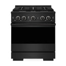 ZLINE 30-Inch 4.2 Cu. Ft. Marino Dual Fuel Range with 4 Burner Gas Cooktop and Electric Convection Oven in Black Stainless Steel (MDRB-30)