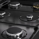 ZLINE 36-Inch 5.2 Cu. Ft. Marino Dual Fuel Range with 6 Burner Gas Cooktop and Electric Convection Oven in Black Stainless Steel (MDRB-36)