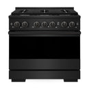ZLINE 36-Inch 5.2 Cu. Ft. Marino Dual Fuel Range with 6 Burner Gas Cooktop and Electric Convection Oven in Black Stainless Steel (MDRB-36)