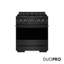 ZLINE 30-Inch 4.2 Cu. Ft. Marino Dual Fuel Range with 4 Burner DuoPro Cooktop and Electric Convection Oven in Black Stainless Steel (PMDRB-30)