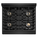 ZLINE 30-Inch 4.2 Cu. Ft. Marino Dual Fuel Range with 4 Burner DuoPro Cooktop and Electric Convection Oven in Black Stainless Steel (PMDRB-30)