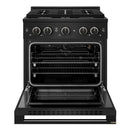 ZLINE 30-Inch 4.2 Cu. Ft. Marino Gas Range with 4 Burner Cooktop and Convection Gas Oven in Black Stainless Steel (MGRB-30)