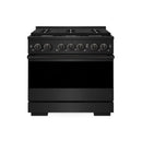 ZLINE 36-Inch 5.2 Cu. Ft. Marino Gas Range with 6 Burner Cooktop and Convection Gas Oven in Black Stainless Steel (MGRB-36)