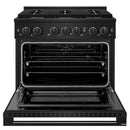 ZLINE 36-Inch 5.2 Cu. Ft. Marino Gas Range with 6 Burner Cooktop and Convection Gas Oven in Black Stainless Steel (MGRB-36)