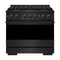 ZLINE 36-Inch 5.2 Cu. Ft. Marino Gas Range with 6 Burner Cooktop and Convection Gas Oven in Black Stainless Steel (MGRB-36)