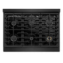 ZLINE 36-Inch 5.2 Cu. Ft. Marino Gas Range with 6 Burner Cooktop and Convection Gas Oven in Black Stainless Steel (MGRB-36)