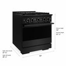 ZLINE 30-Inch 4.2 Cu. Ft. Marino Gas Range with 4 Burner DuoPro Cooktop and Convection Gas Oven in Black Stainless Steel (PMGRB-30)