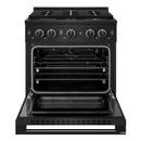 ZLINE 30-Inch 4.2 Cu. Ft. Marino Gas Range with 4 Burner DuoPro Cooktop and Convection Gas Oven in Black Stainless Steel (PMGRB-30)