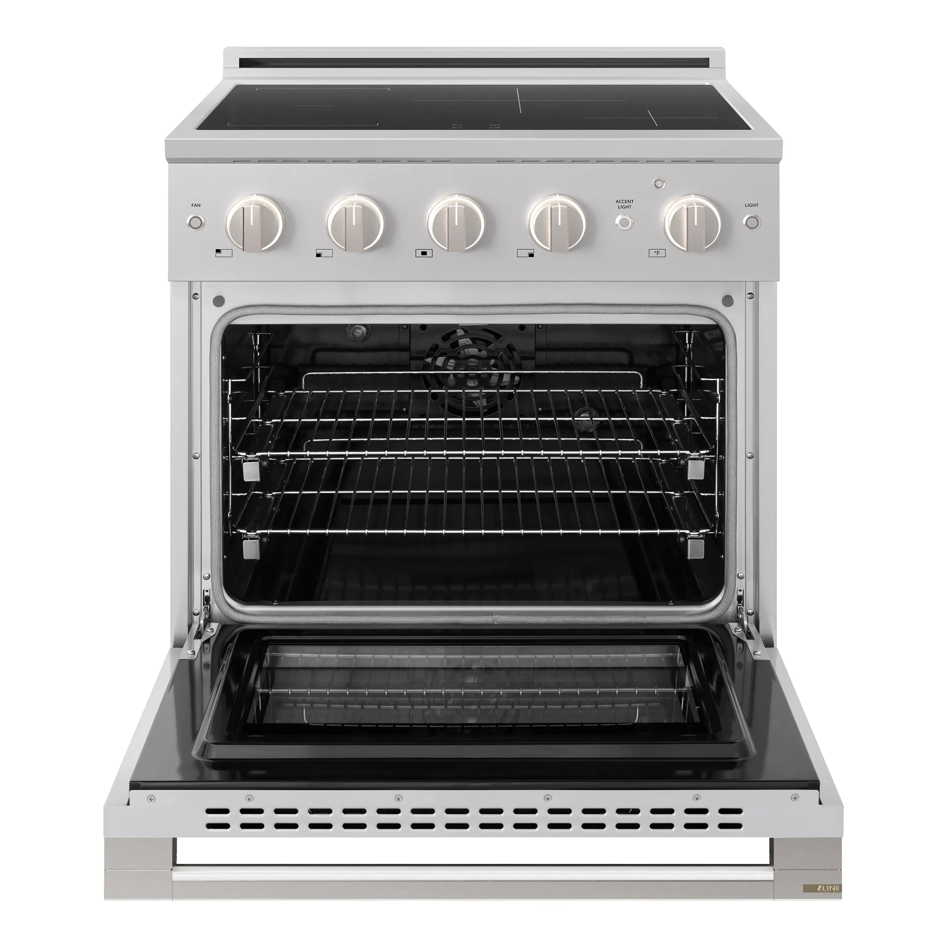 ZLINE 30-Inch 4.2 cu. ft. Marino Induction Range with 4 Element Cooktop and Electric Convection Oven in Stainless Steel (MINR30)