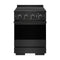ZLINE 24-Inch 3.2 cu. ft. Marino Induction Range with 3 Element Cooktop and Electric Convection Oven in Black Stainless Steel (MINRB-24)