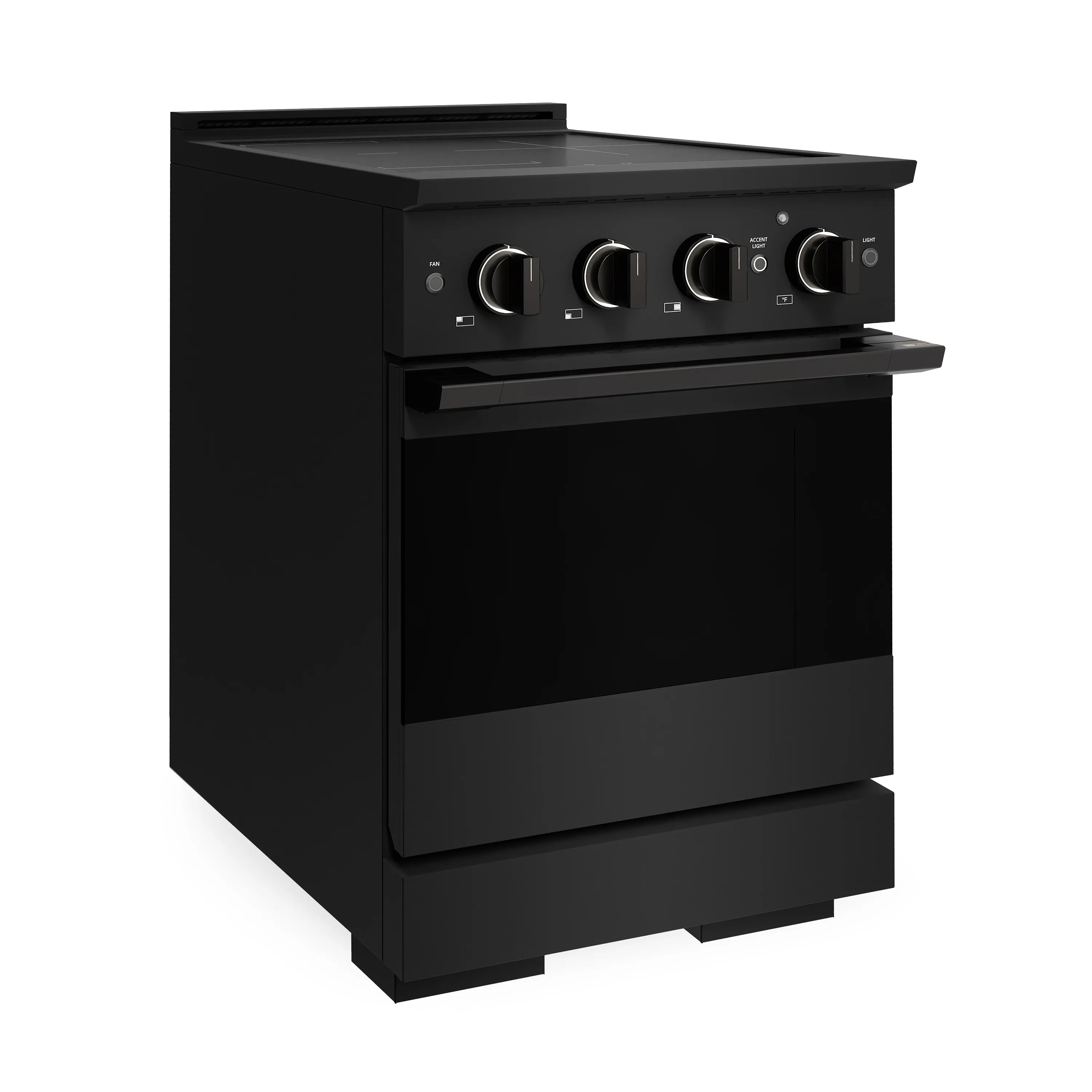 ZLINE 24-Inch 3.2 cu. ft. Marino Induction Range with 3 Element Cooktop and Electric Convection Oven in Black Stainless Steel (MINRB-24)