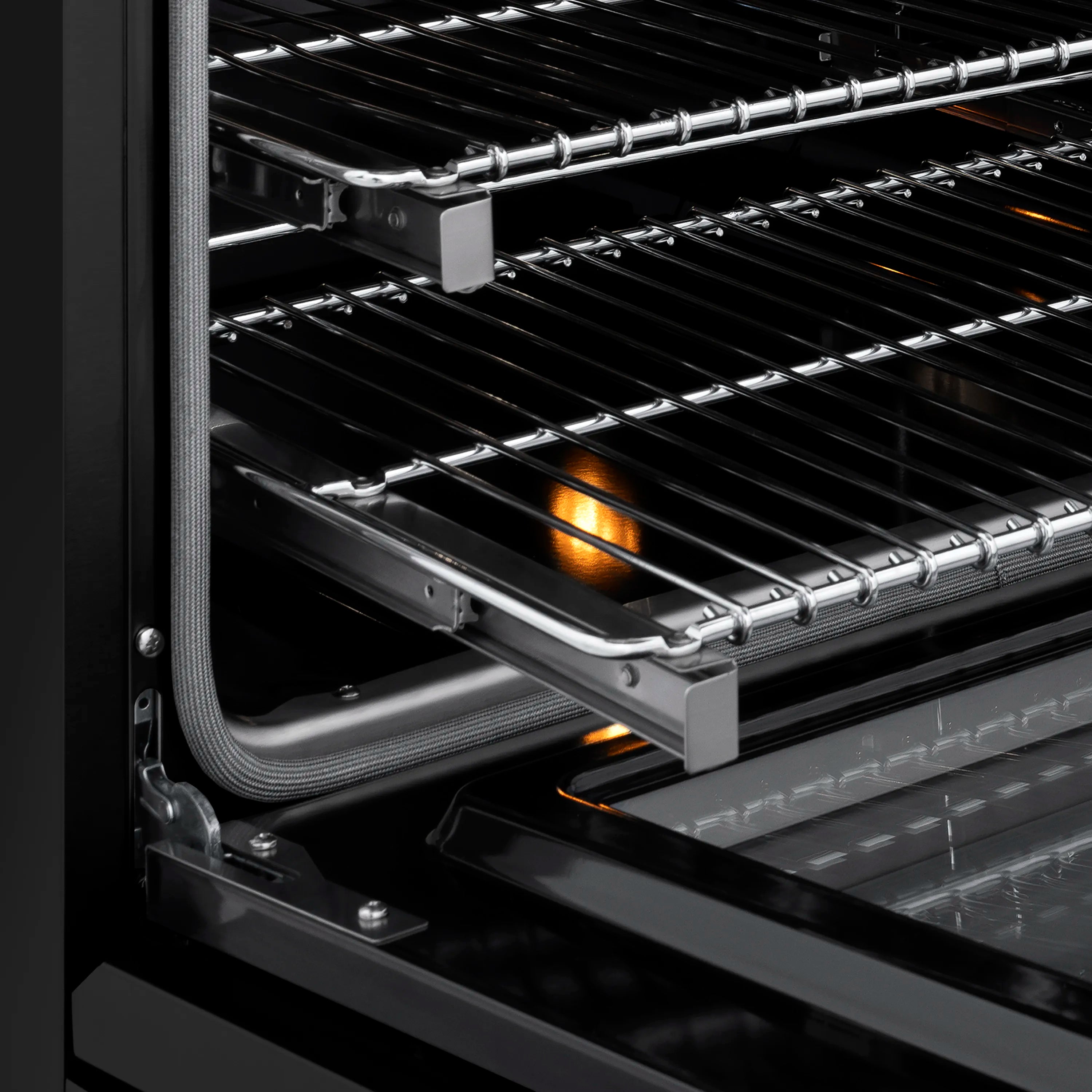 ZLINE 30-Inch 4.2 cu. ft. Marino Induction Range with 4 Element Cooktop and Electric Convection Oven in Black Stainless Steel (MINRB-30)