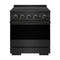 ZLINE 30-Inch 4.2 cu. ft. Marino Induction Range with 4 Element Cooktop and Electric Convection Oven in Black Stainless Steel (MINRB-30)