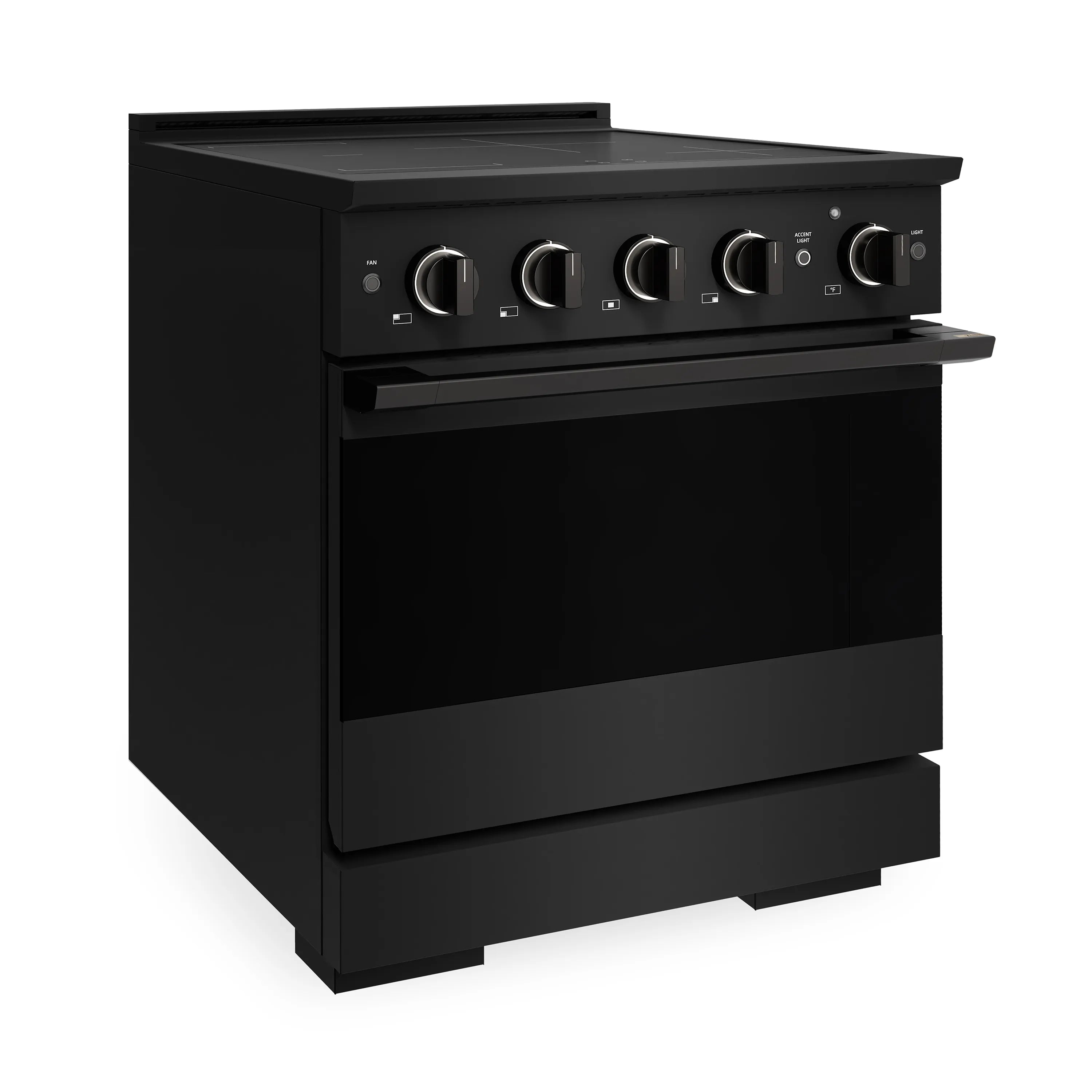 ZLINE 30-Inch 4.2 cu. ft. Marino Induction Range with 4 Element Cooktop and Electric Convection Oven in Black Stainless Steel (MINRB-30)