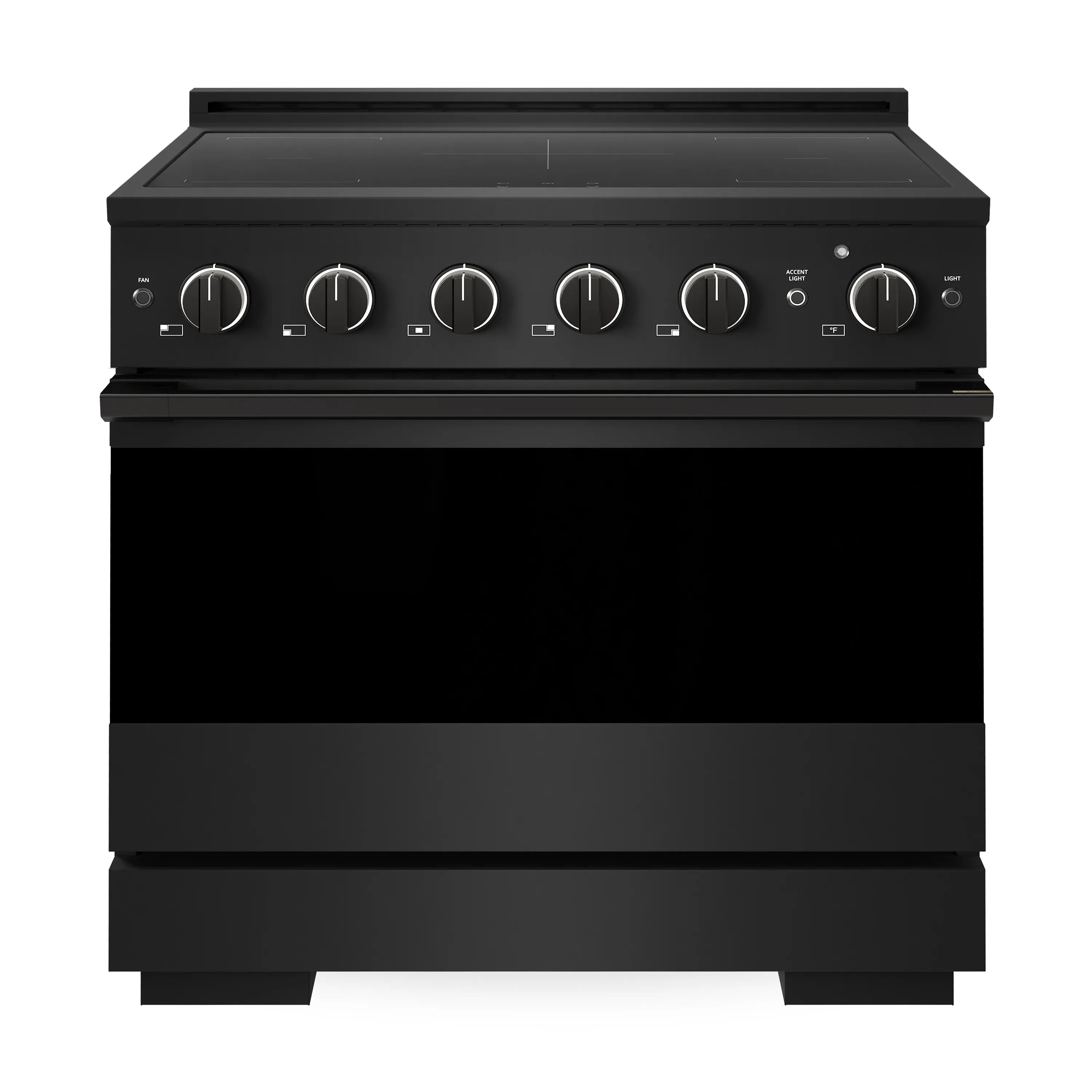 ZLINE 36-Inch 5.2 cu. ft. Marino Induction Range with 5 Element Cooktop and Electric Convection Oven in Black Stainless Steel (MINRB-36)
