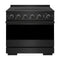 ZLINE 36-Inch 5.2 cu. ft. Marino Induction Range with 5 Element Cooktop and Electric Convection Oven in Black Stainless Steel (MINRB-36)