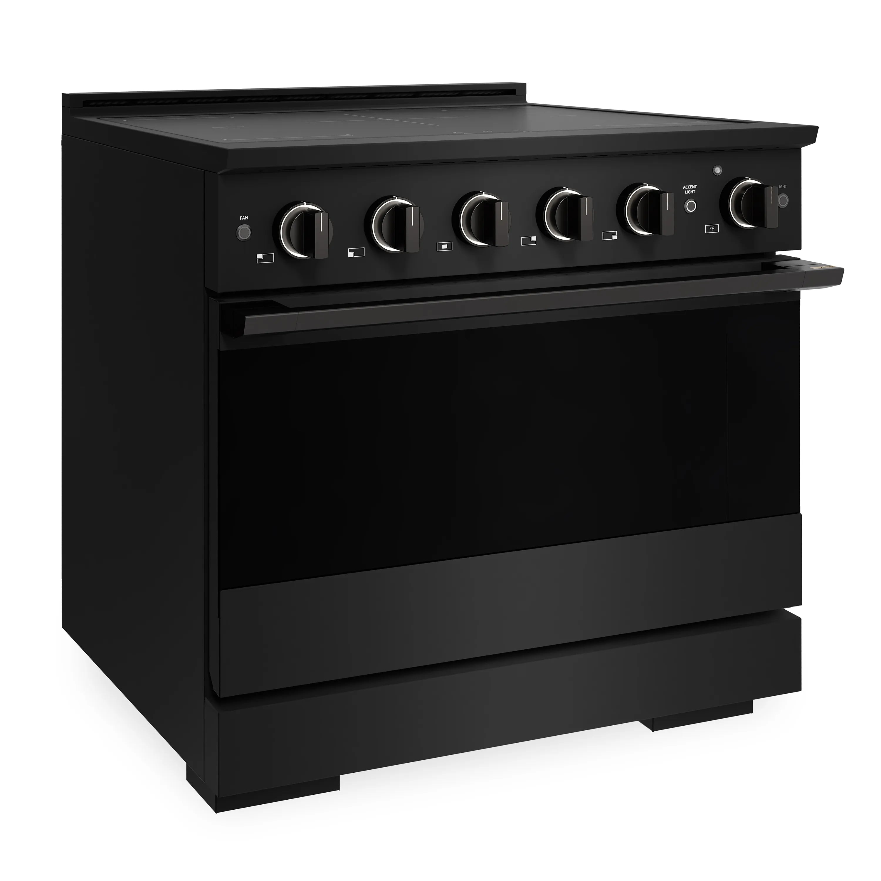 ZLINE 36-Inch 5.2 cu. ft. Marino Induction Range with 5 Element Cooktop and Electric Convection Oven in Black Stainless Steel (MINRB-36)