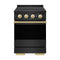 ZLINE Autograph Edition 24-Inch 3.2 cu. ft. Marino Induction Range with 3 Element Cooktop and Electric Convection Oven in Black Stainless Steel with Polished Gold Accents (MINRBZ-24-G)