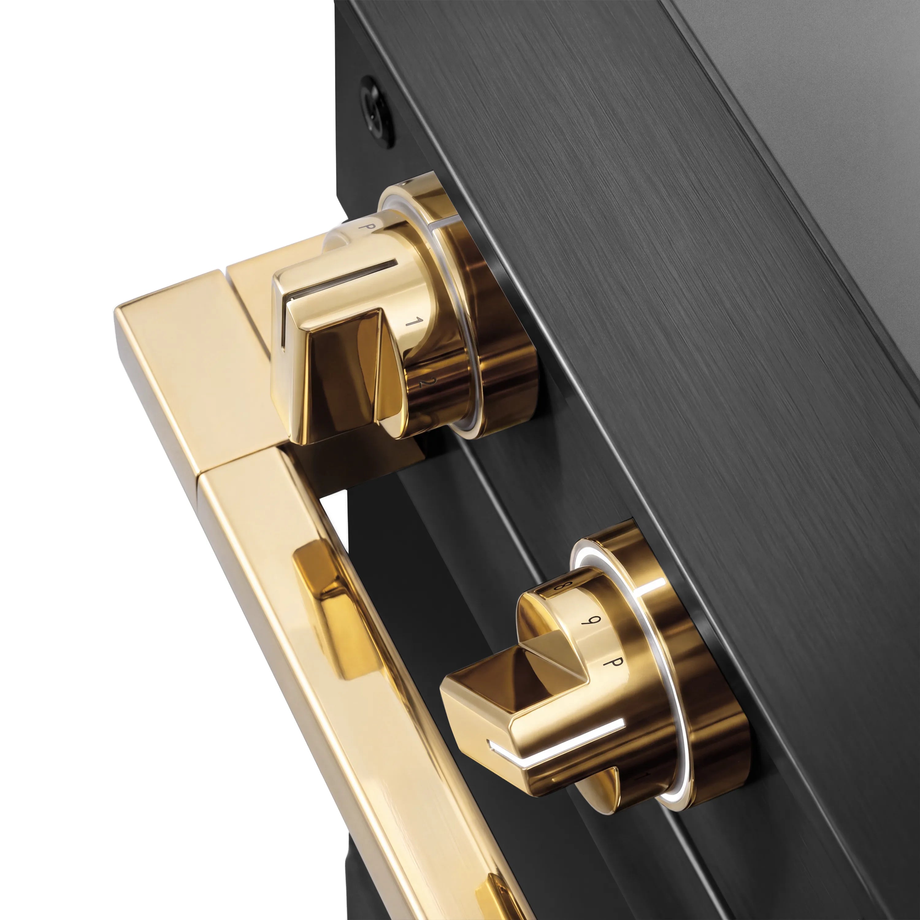 ZLINE Autograph Edition 30-Inch 4.2 cu. ft. Marino Induction Range with 4 Element Cooktop and Electric Convection Oven in Black Stainless Steel with Polished Gold Accents (MINRBZ-30-G)