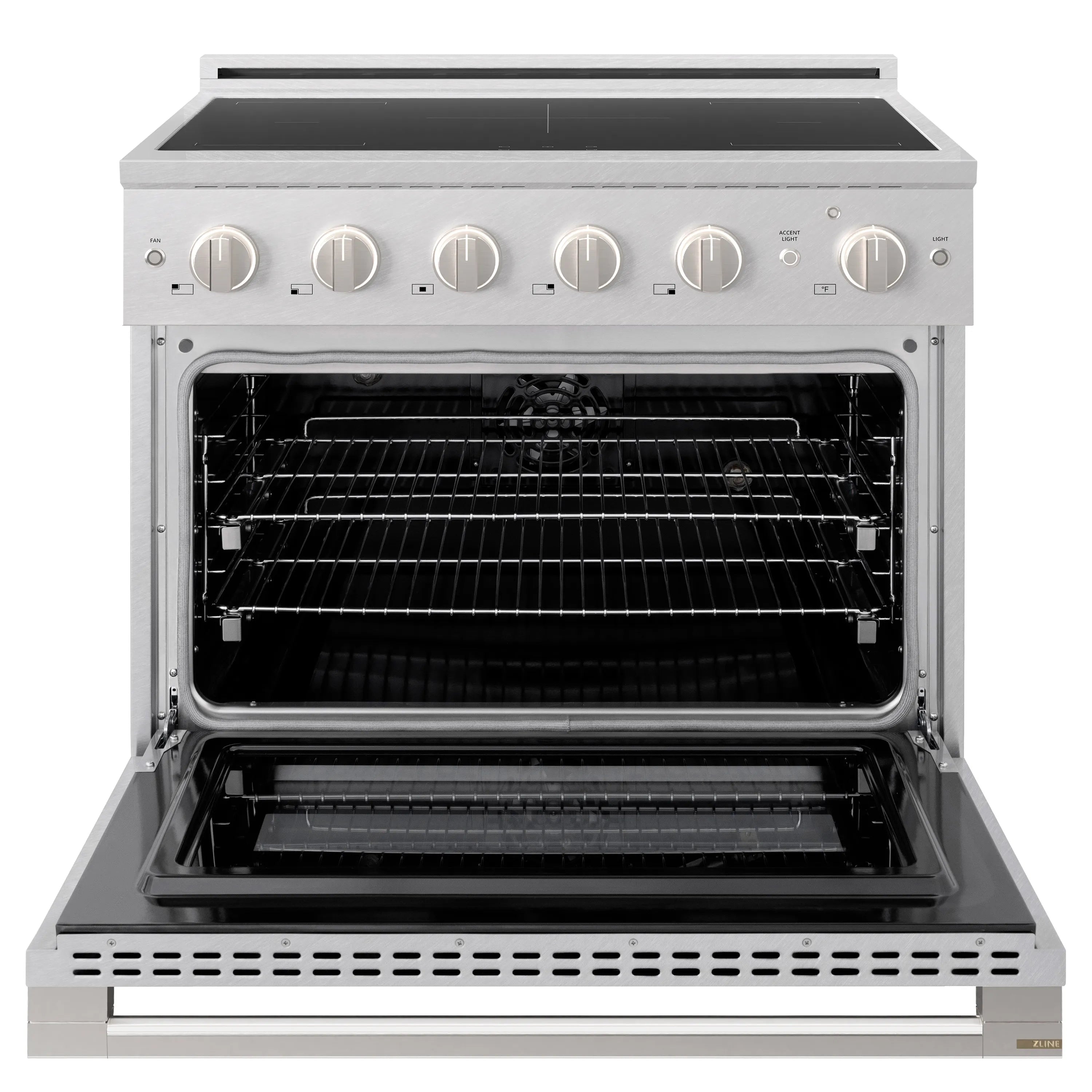ZLINE 36-Inch 5.2 cu. ft. Marino Induction Range with 5 Element Cooktop and Electric Convection Oven in Satin Stainless Steel (MINRS-36)