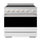 ZLINE 36-Inch 5.2 Cu. Ft. Marino Induction Range with 5 Element Cooktop and Electric Convection Oven in Satin Stainless Steel with White Matte Door (MINRS-WM-36)