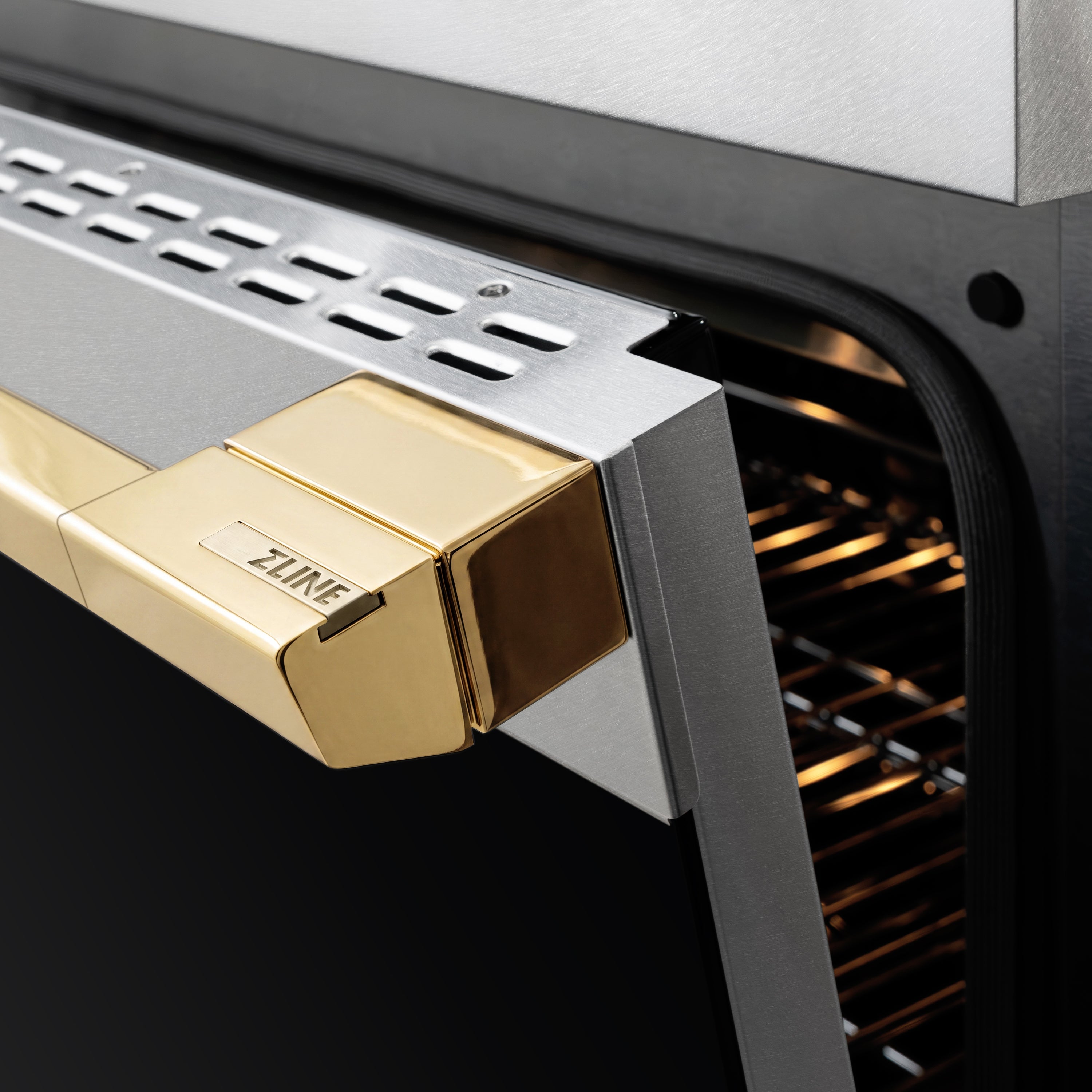 ZLINE Autograph Edition 24-Inch 3.2 cu. ft. Marino Induction Range with 3 Element Cooktop and Electric Convection Oven in Satin Stainless Steel with Polished Gold Accents (MINRSZ-24-G)
